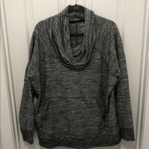 L.L. Bean Gray Marled Cowl Neck Pullover